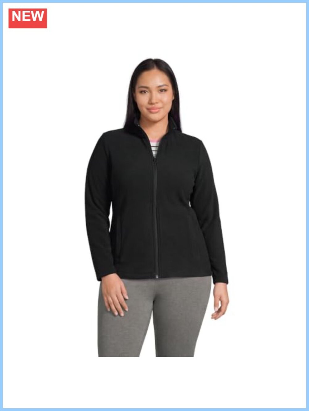 Lands' End Women's Fleece Full Zip Jacket - Lightweight, Packable, Anti-Pill